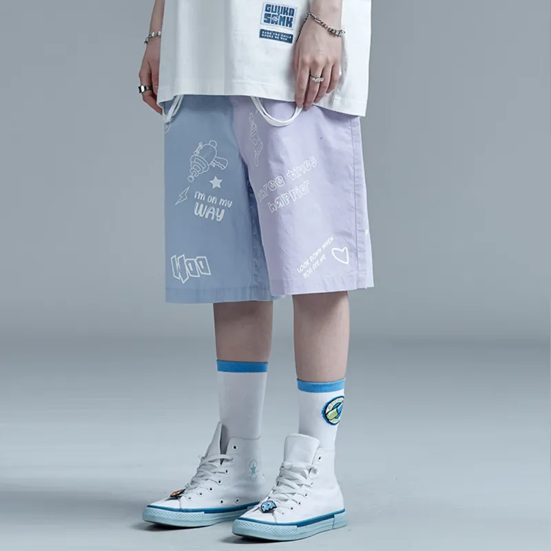 Guuka Casual Shorts Unisex Purple Blue-5