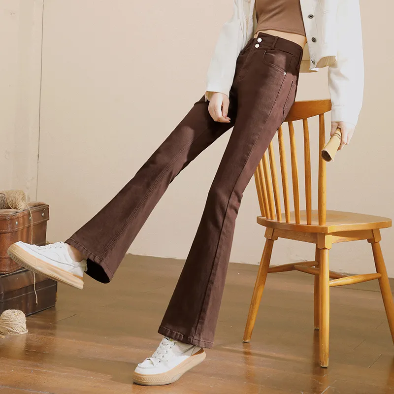 MITUAN Jeans Women's Coffee-5