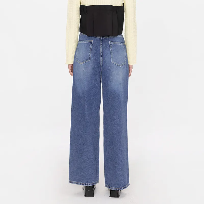 CUBIC Straight Thickened Jeans Women's-4