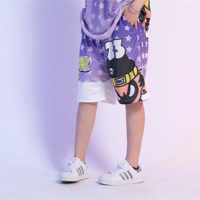 FireMonkey Basketball Shorts Unisex Purple-2