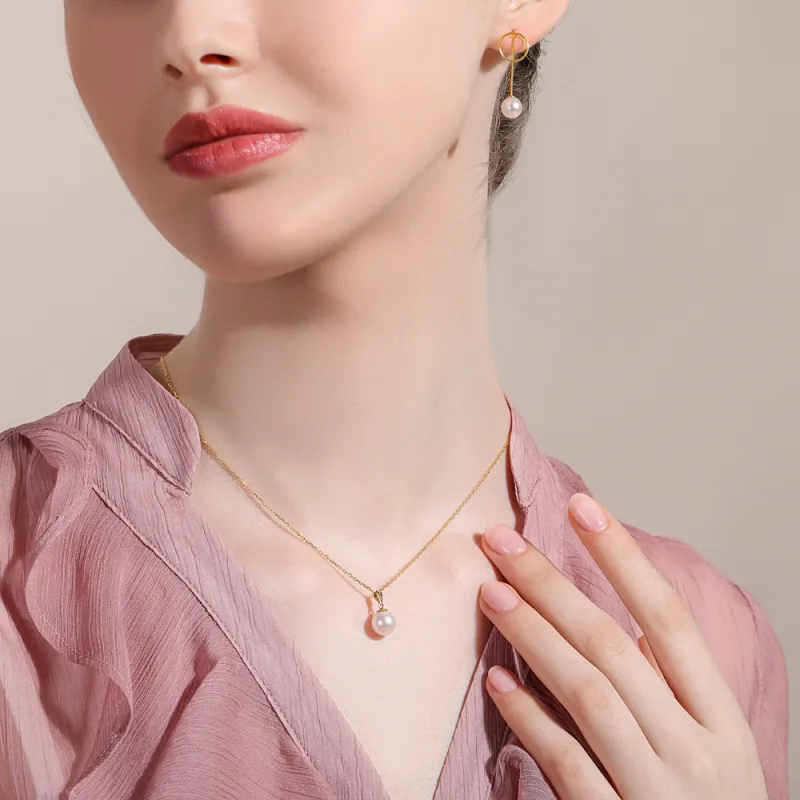 ME LUXE Pearl Pendant, Niche Fashion Versatile Sweet Style Women's-3