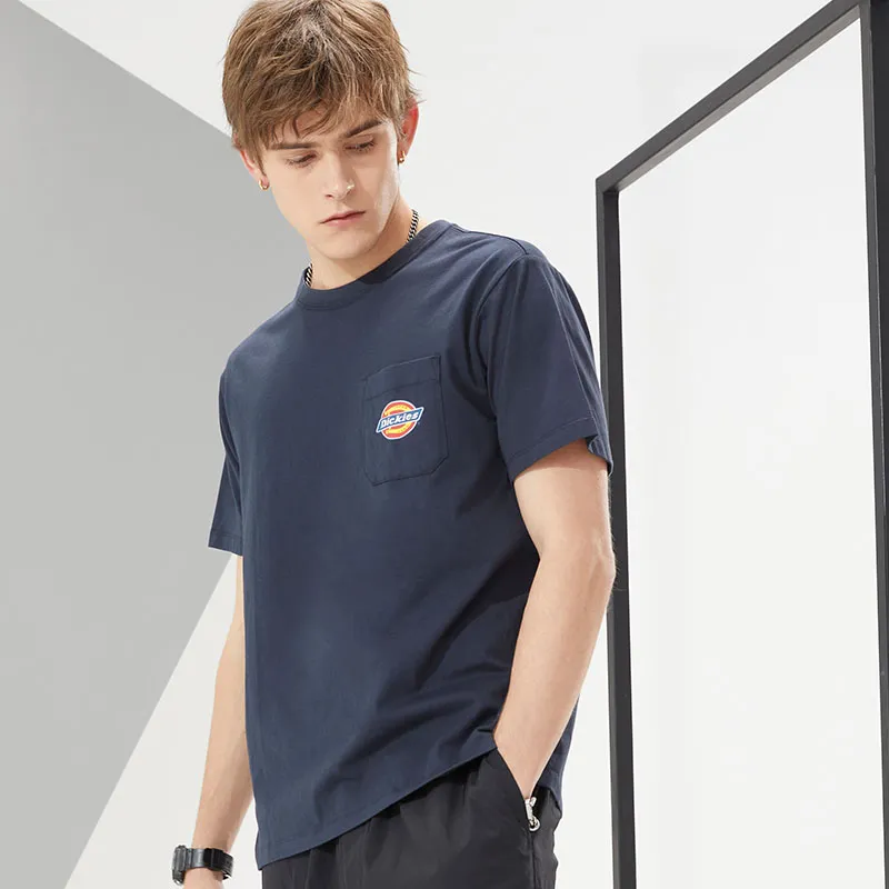 Dickies SS21 Crew Neck Fitted Straight Short Sleeved T Shirt Men's Dark Marine Blue-6