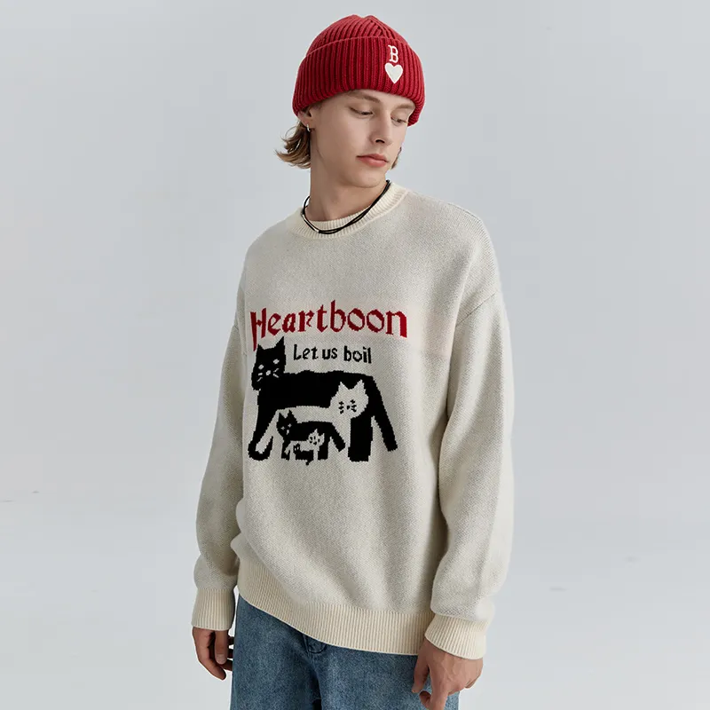 Heartboon Sweaters Unisex Ecru-4