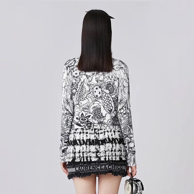 Laurence & Chico Slim Fit Knitwear Women's Black White-2