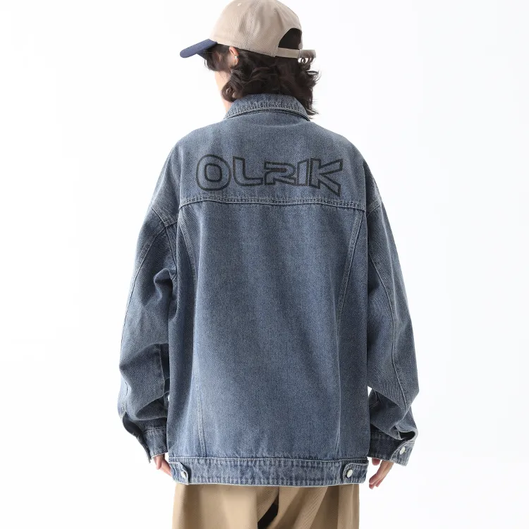 OLRIK Loose Fit Denim Jacket Fall Unisex-8