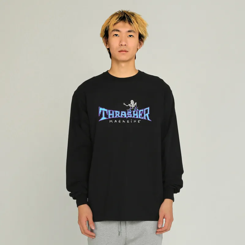 Thrasher Long-Sleeved T-Shirt US Version Unisex Black-2