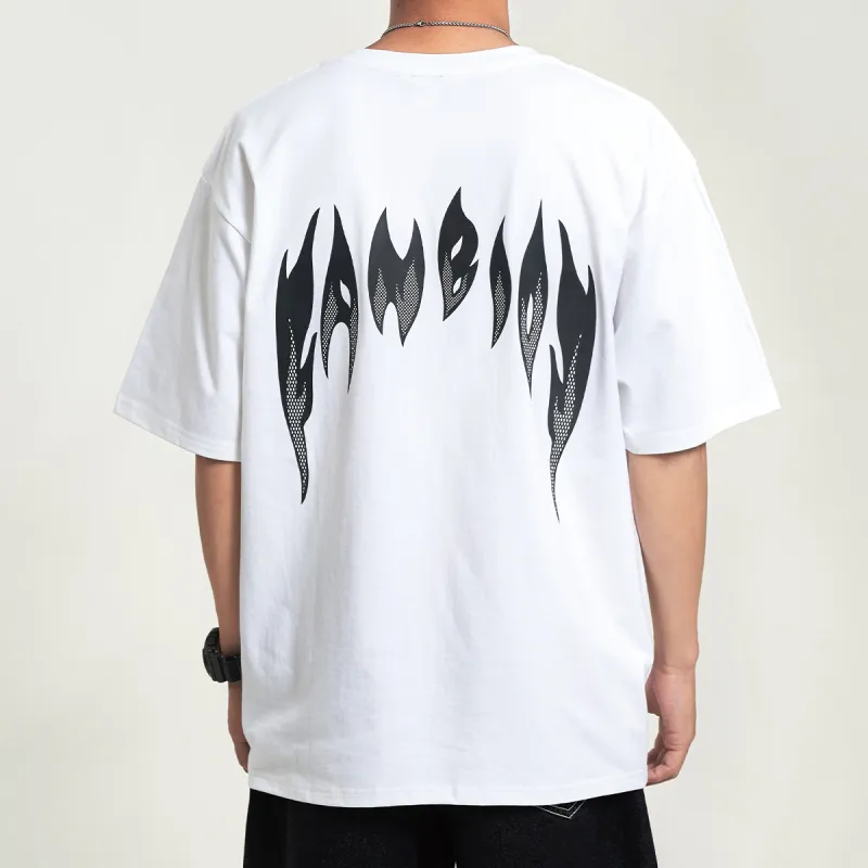 FANBIOU Fire-print Unisex T-shirt-14