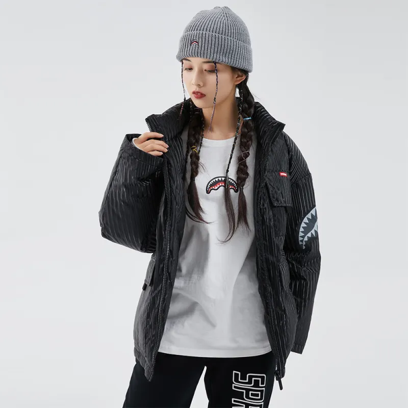 SPRAYGROUND Stripes Stand Collar Loose Fit Thickened Down Jacket Unisex-8