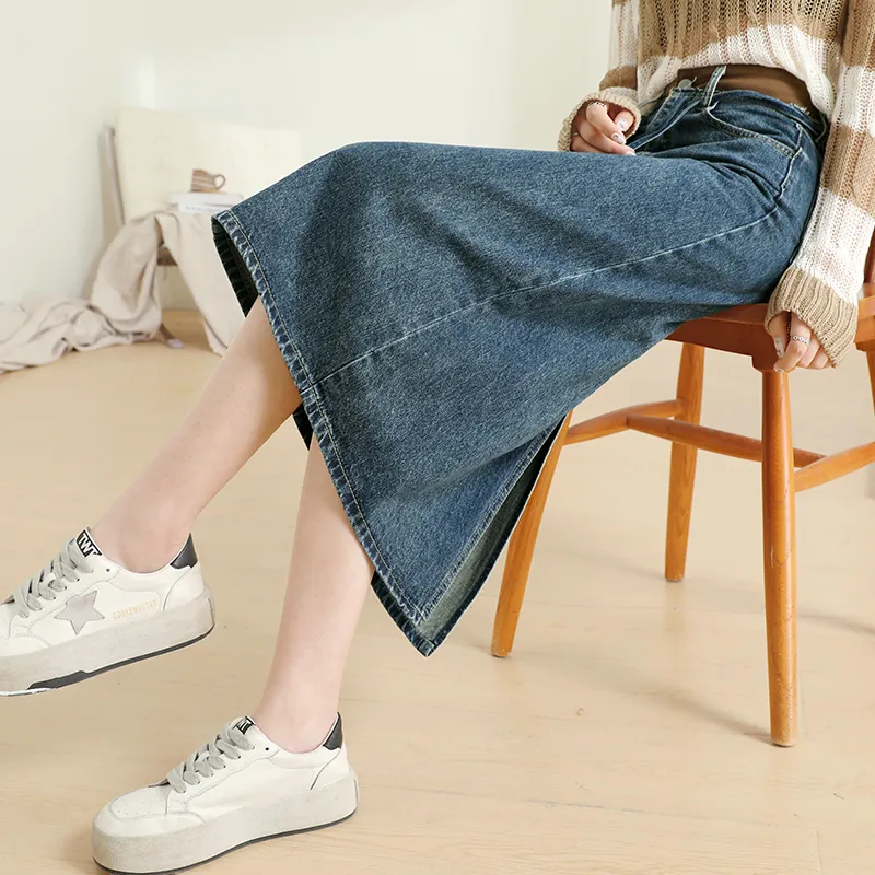 MITUAN Denim Long Skirts Women's-2