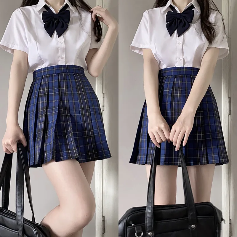 Tokyo Season Casual Short Skirts Women's Green Vine High School Plaid Skirt-39