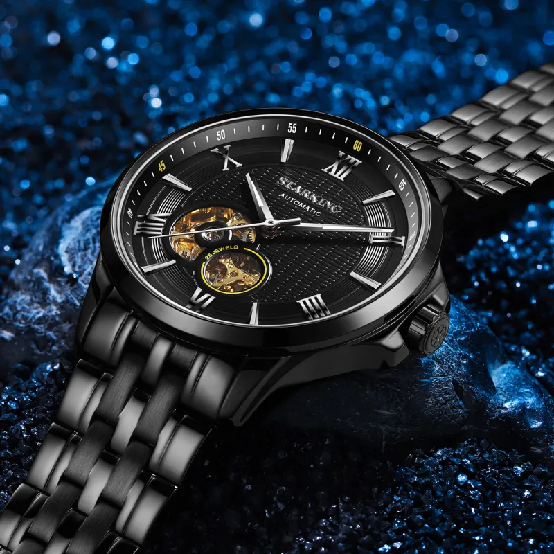 STARKING Automatic Mechanical Movement Watch Women's Watch Black Dial-4