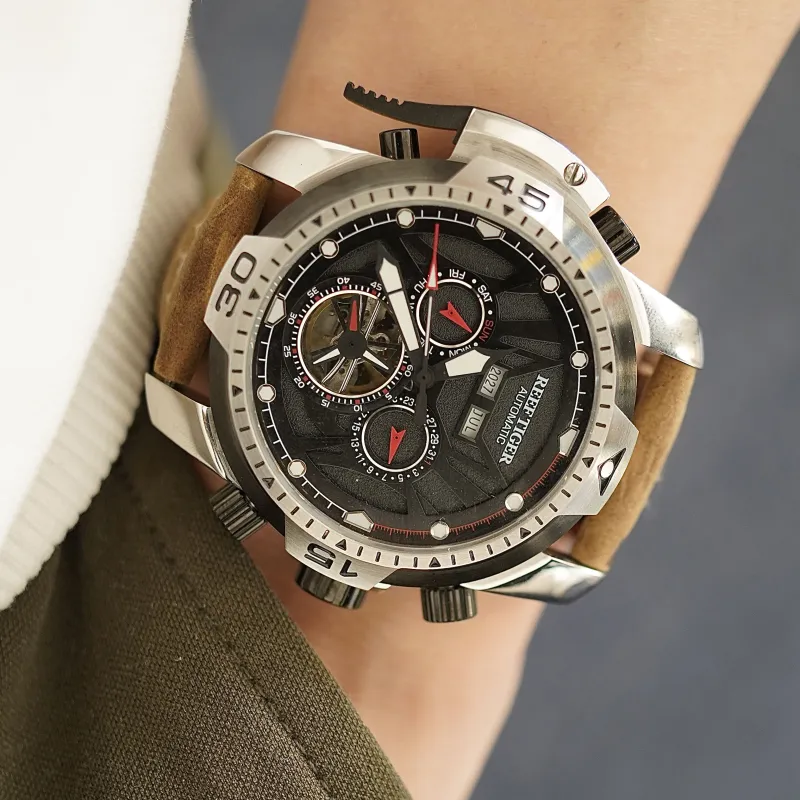 REEF TIGER Transformer Collection Automatic Mechanical Movement Watch Men's Watches Black Dial RGA3532 PBHRZ-1