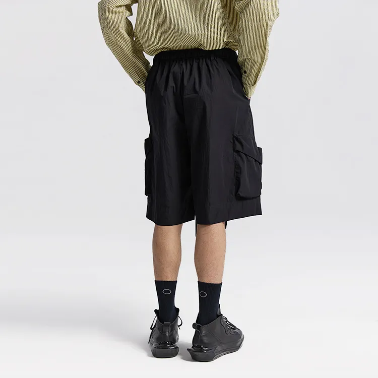 HUANXIANGZHE Casual Shorts Men Black-4