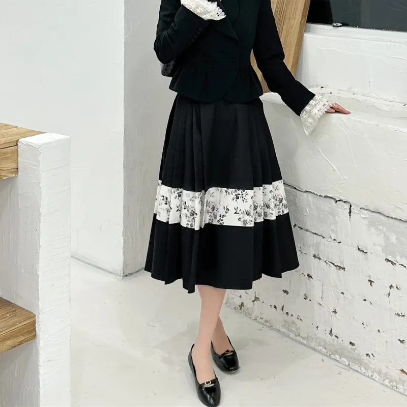Fstudio Casual Long Skirt Women's Black-2