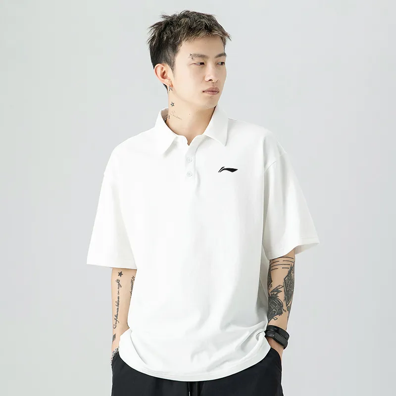LINING Polo Shirts Men White-2