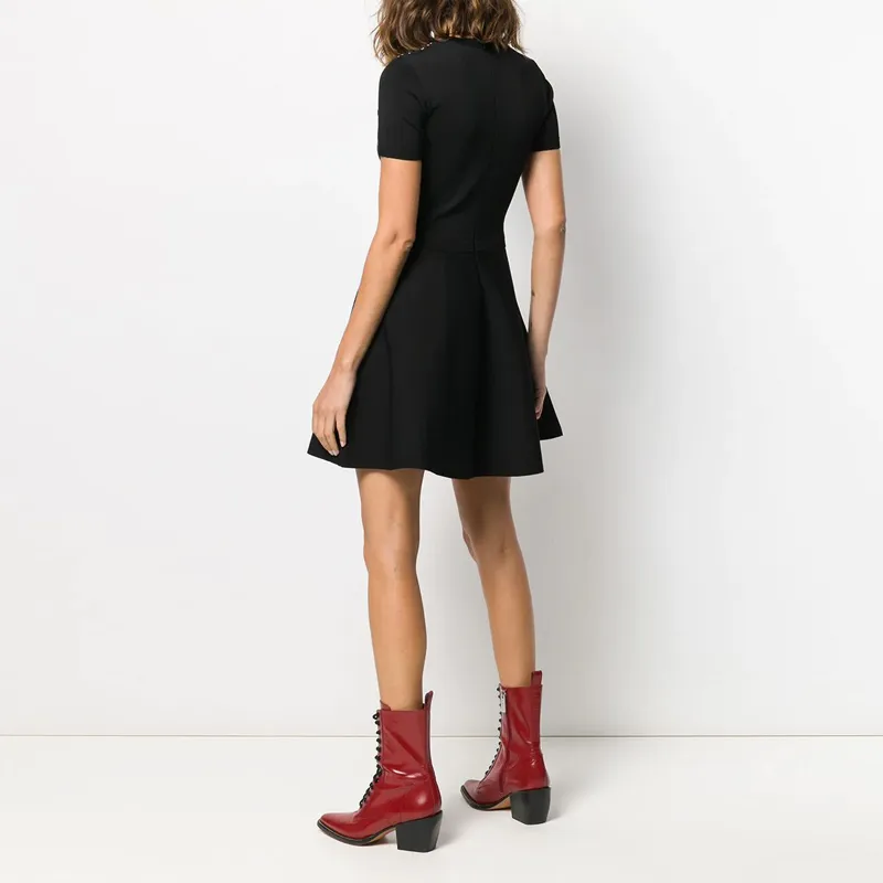 Valentino Short Sleeved Dresses Women's Black-3