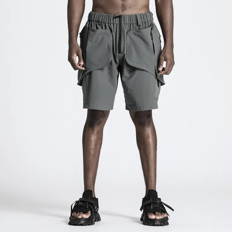 NORVINCY Straight Fit Loose Fit Solid Color Casual Shorts Unisex-12