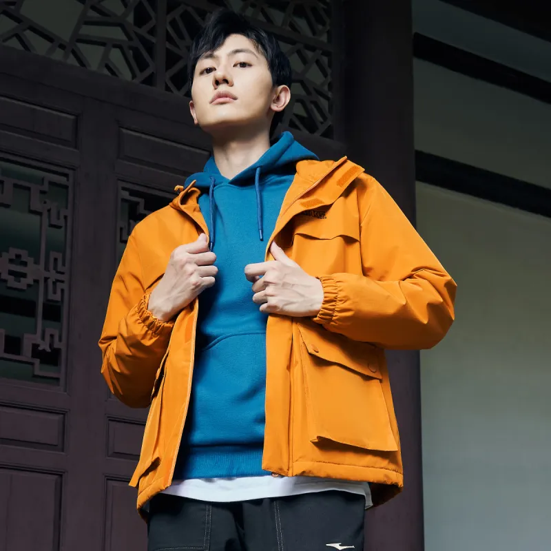 Erke Trench Coats Men Warm Sun Orange-4