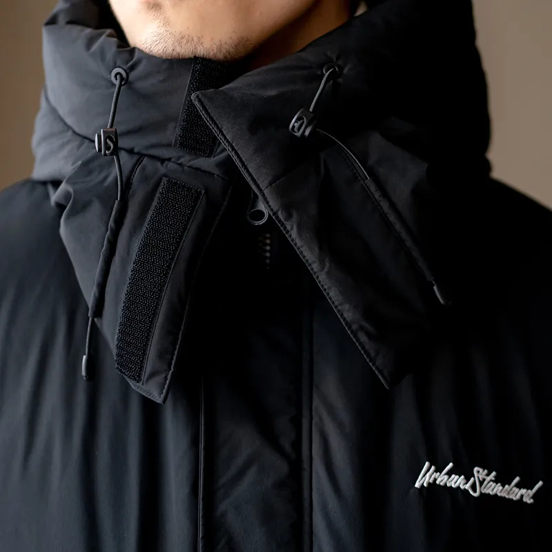 URBAN STANDARD Solid Color Hooded Loose Fit Thickened Down Jacket Unisex-11