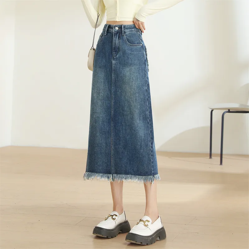 MITUAN Denim Long Skirts Women's-2