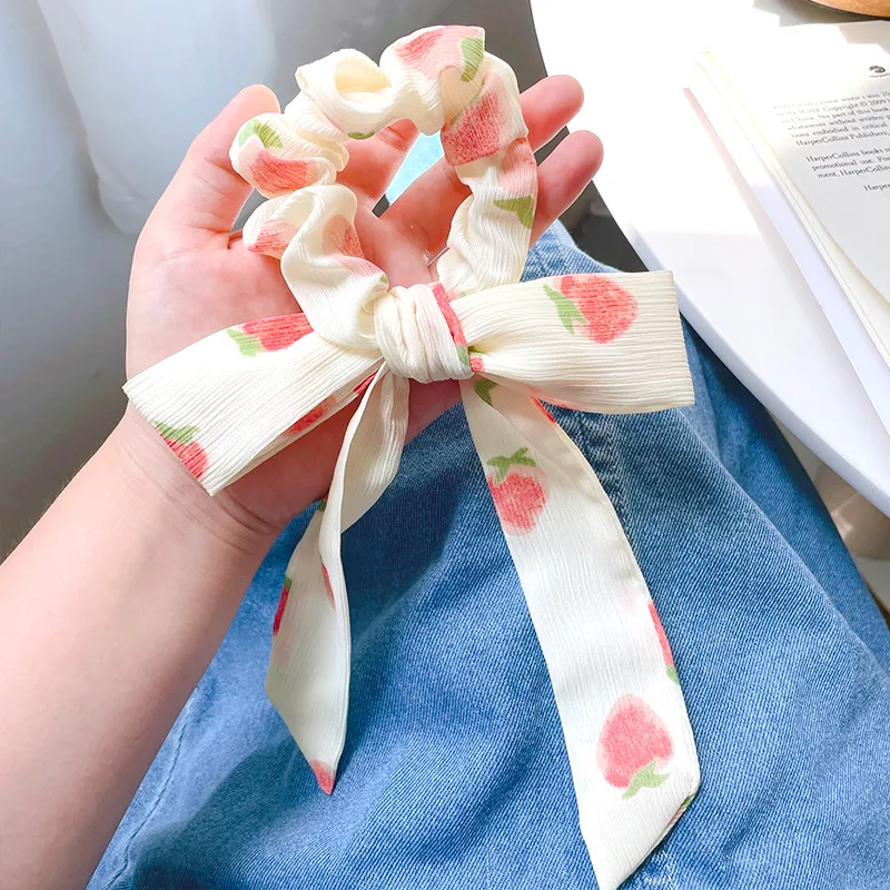 SENDME Hair Ties Women's Cream Bowknot Hair Tie Two Piece Set-6