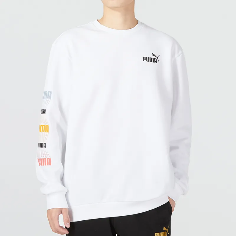 PUMA ESS Sweatshirts Men White-6