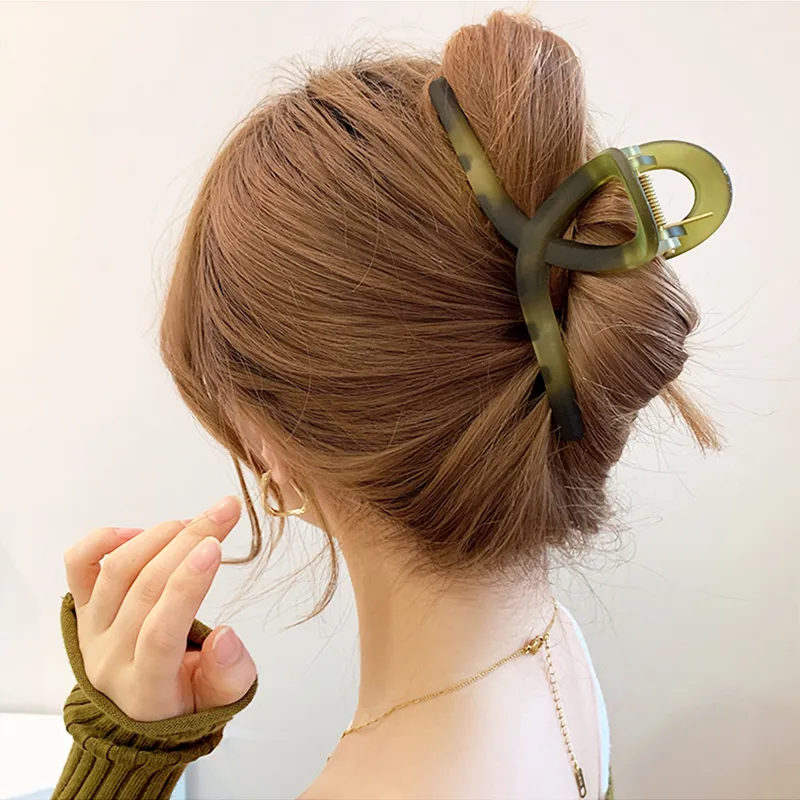 SENDME Hair Clips Women's Matte Green Hair Clip Drying Rack Style-5