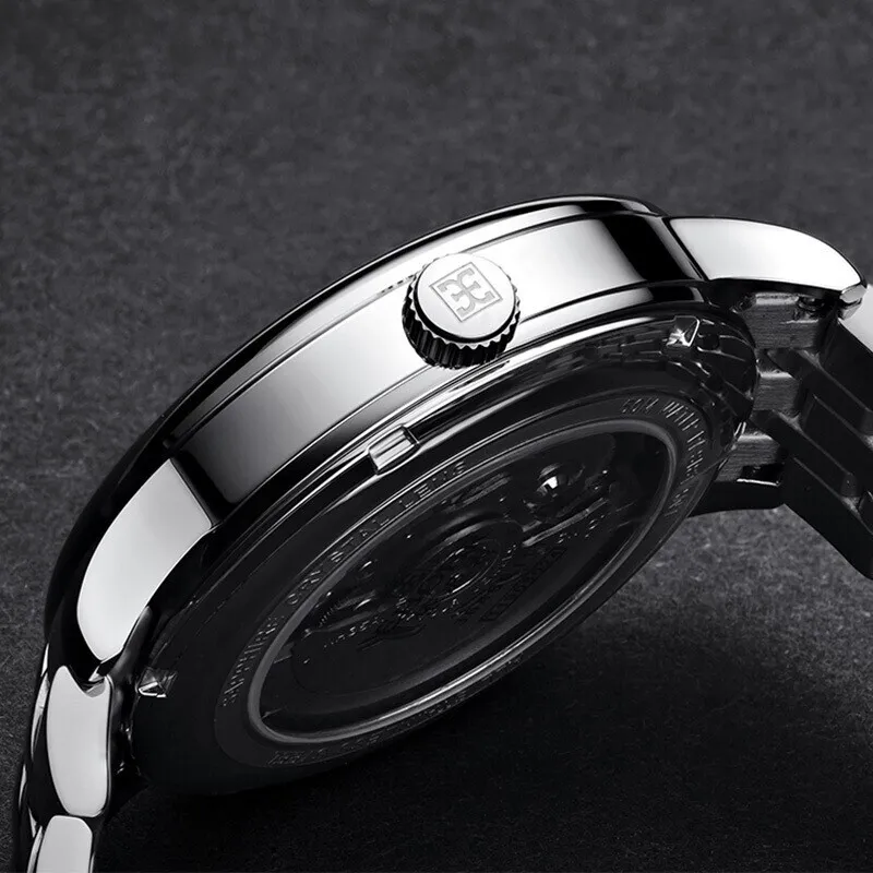 EBOHR EBOHR Master Collection Mechanical Movement Stainless Steel Strap Watch Unisex Black Dial 36480319-2