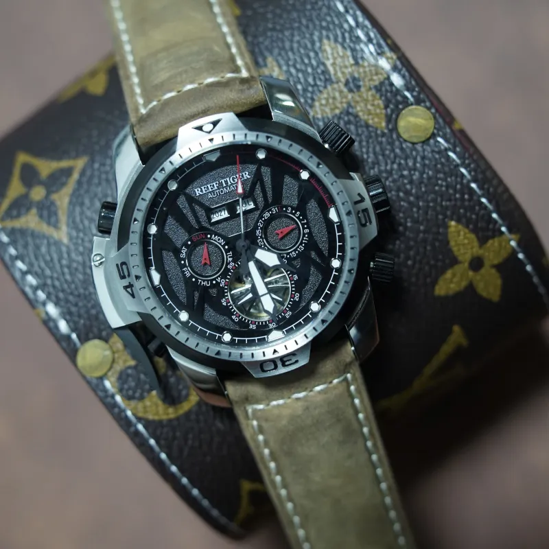 REEF TIGER Transformer Collection Automatic Mechanical Movement Watch Men's Watches Black Dial RGA3532 PBHRZ-5