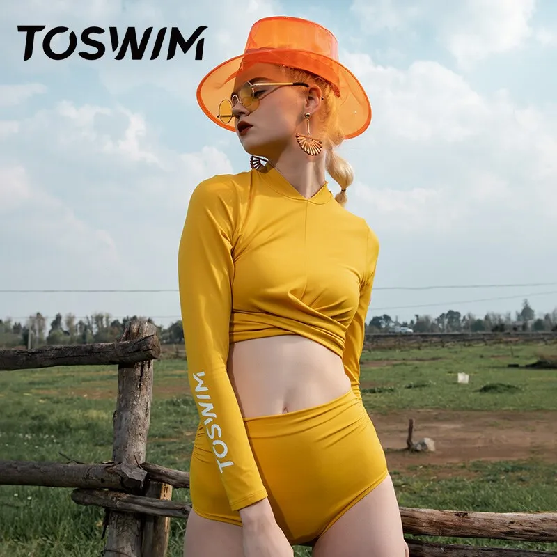 TOSWIM Swimwear Women's Sea Beige Yellow-3