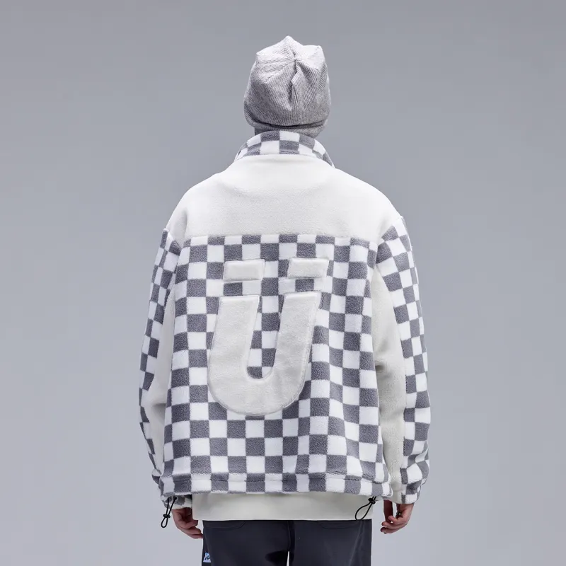 Guuka Velvet Jackets Men Gray Plaid-6
