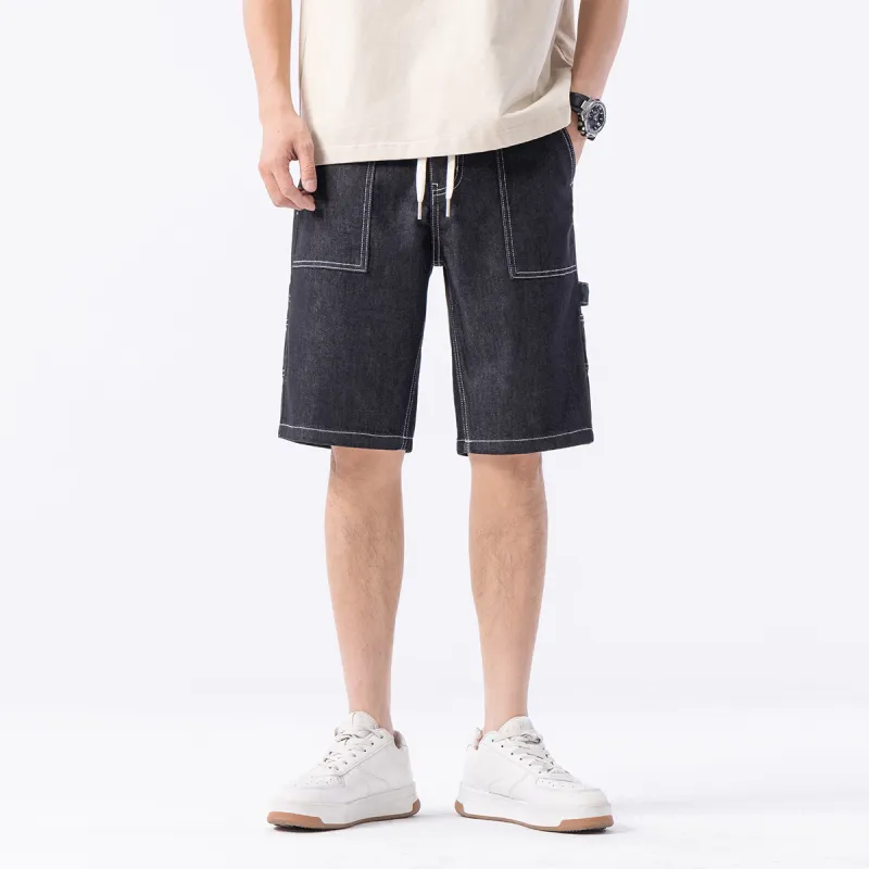 FAIRWHALE Denim Shorts Unisex Black-2