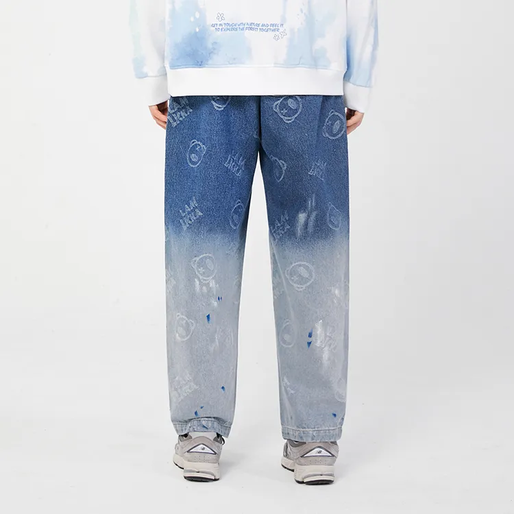 LAMLICKA Straight Jeans Unisex Blue-4