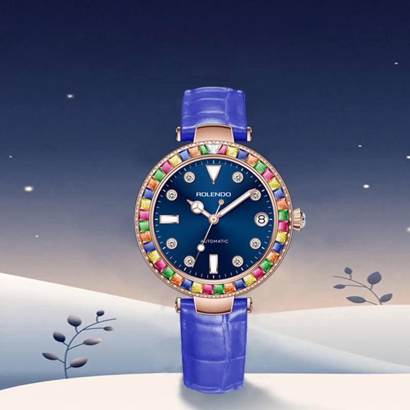 ROLENDO R Automatic Mechanical Movement Watch Women's Watch Multicolor Watch Dial RG7030-6