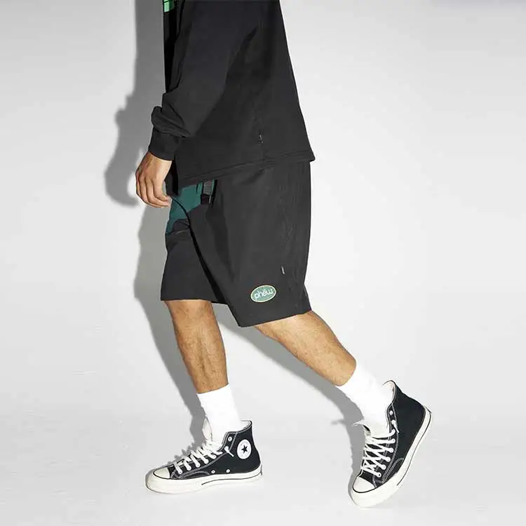 Phew Loose Fit Shorts Unisex Black Green-4