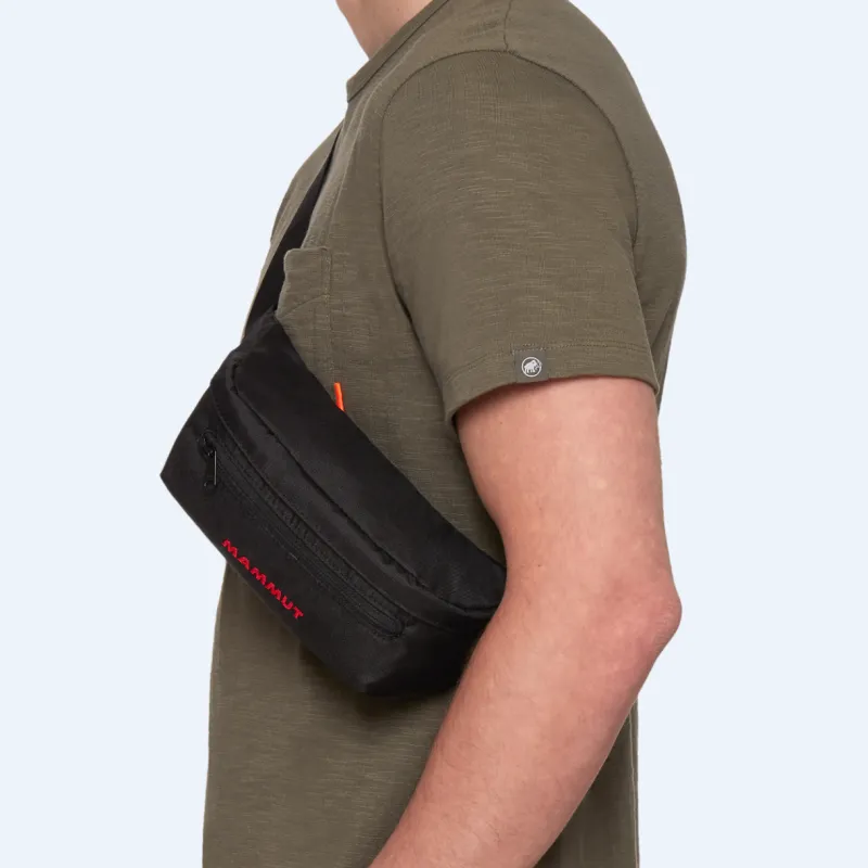 MAMMUT Polyester One Shoulder Crossbody Slanted Fanny Pack Small Size Unisex Black-9