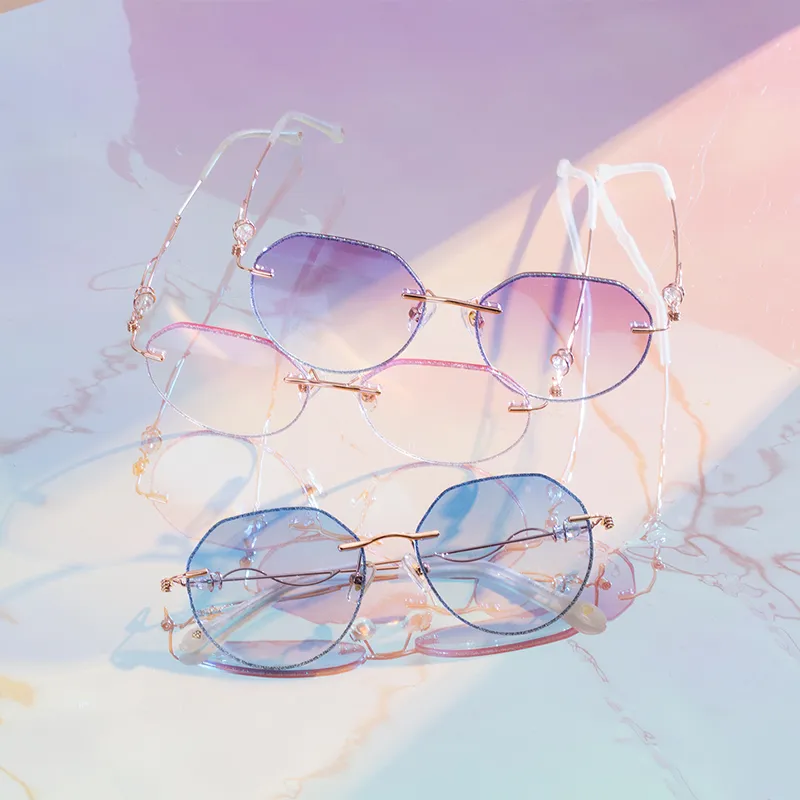 MUYKUY Metal Oval Sunglasses Women's-3