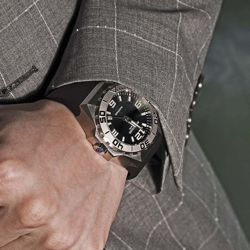 REEF TIGER Black Shark Collection Automatic Mechanical Movement Watch Men's Watches Black Dial RGA6903X JBH-3
