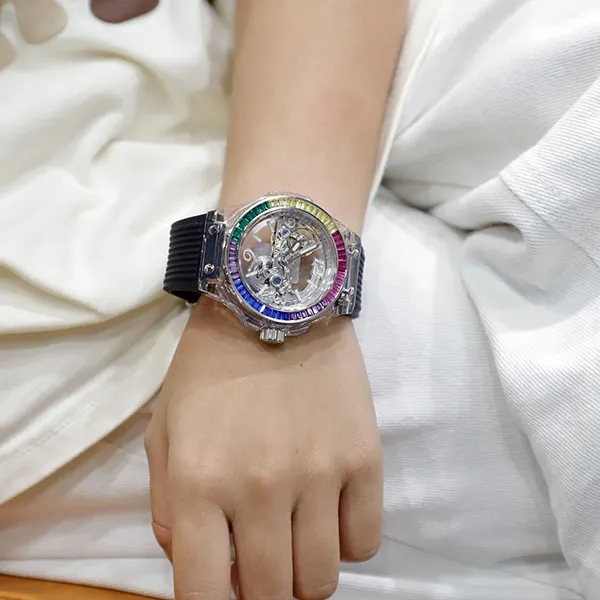 HANBORO Colorful Series Automatic Mechanical Movement Watch Women's Watch Cut Out Dial HBR986 HC-2