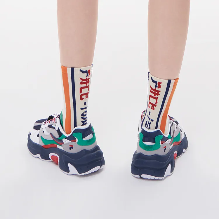 Facetasm X FILA FUSION RACCOON X FACETASM Chunky Sneakers Women's Low Top FILA White & Blue-6
