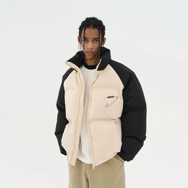 HARSH AND CRUEL FW22 Letter Stand Collar Loose Fit Thickened Puffer Jacket Unisex-2