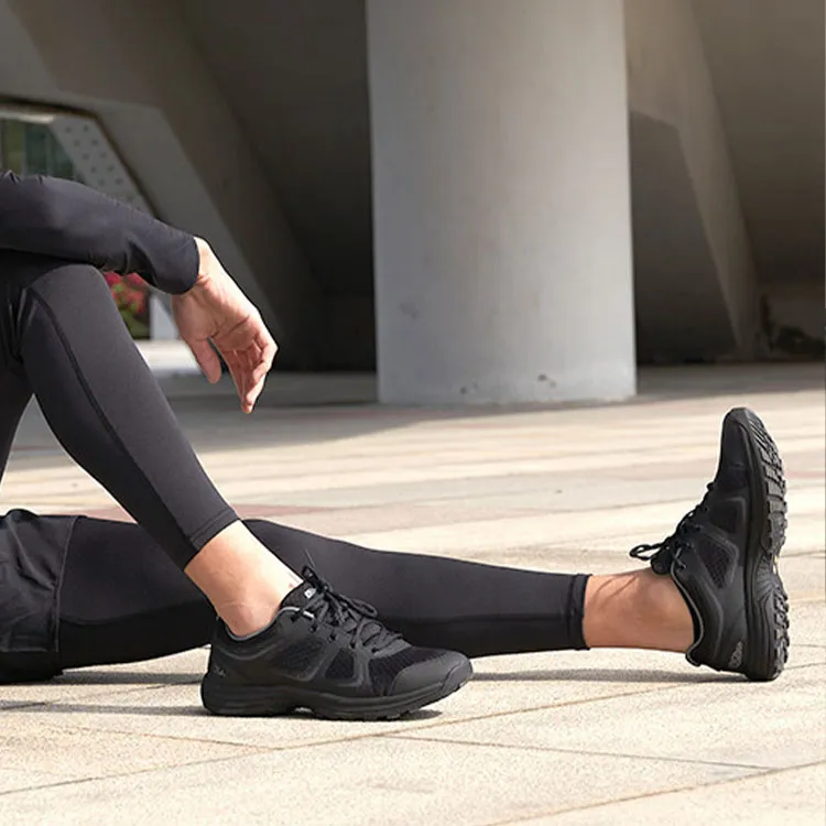 DO WIN Cushioned Slip Resistant Abrasion Resistant Low Top Running Shoes Unisex Black-9