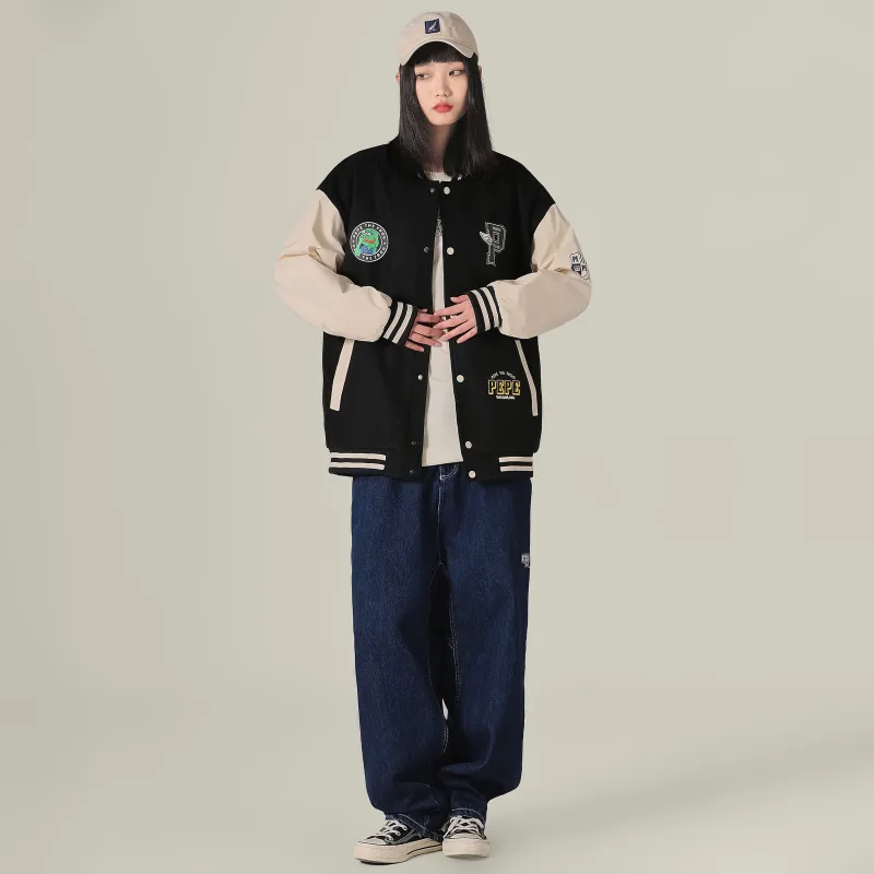 Pepe The Frog Baseball Jacket Unisex-2