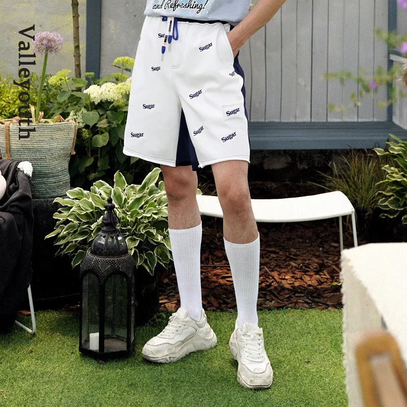 VALLEYOUTH Shorts Unisex Blue White-2