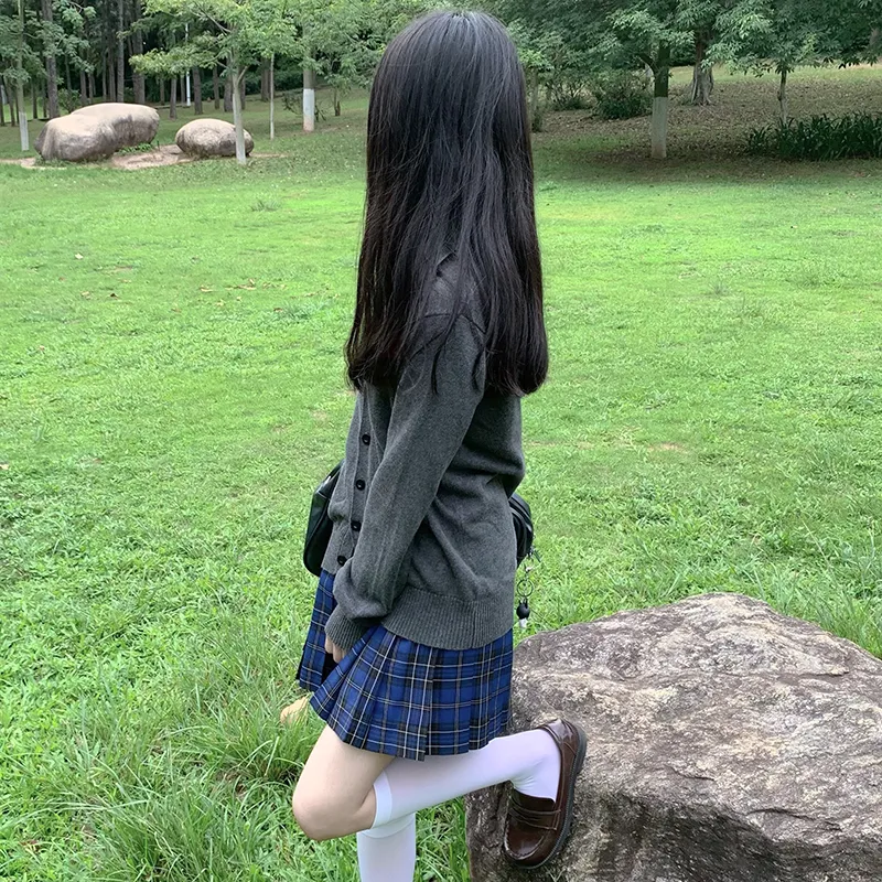 Tokyo Season Casual Short Skirts Women's Green Vine High School Plaid Skirt-56