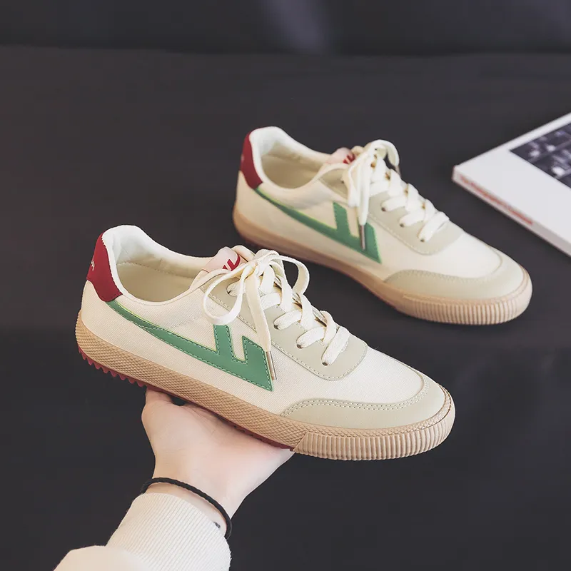 Warrior Warrior Lightweight Wear Resistant And Slip Resistant Low Top Canvas Shoes Unisex Beige Gray Green-6