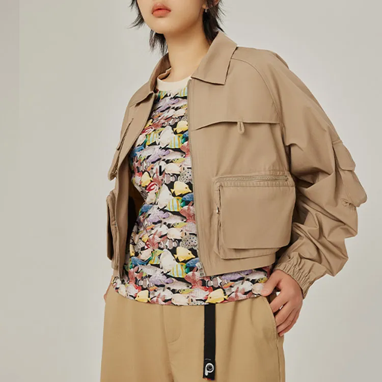 Penfield Cropped Coats Women's Khaki-2