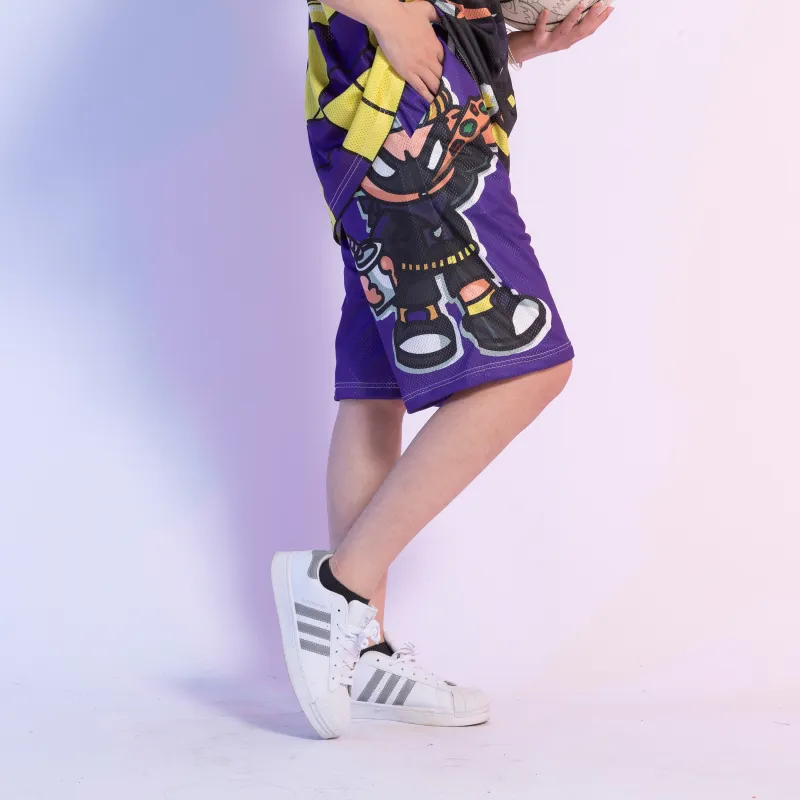 FireMonkey Basketball Shorts Unisex Purple-2
