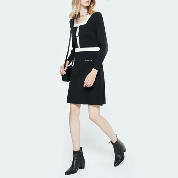 DKNY Long-Sleeved Dresses Women's Black-2