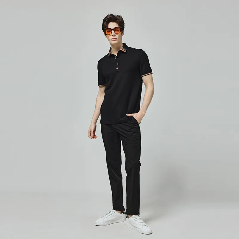 RARE Short Sleeved T Shirts Polo Shirt Men's Black-3
